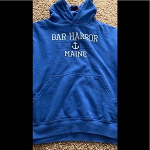 blue thick sweatshirt